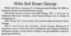 Willie Bell <I>Brown</I> George 