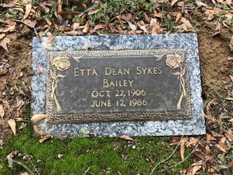 Etta Dean <I>Sykes</I> Bailey 