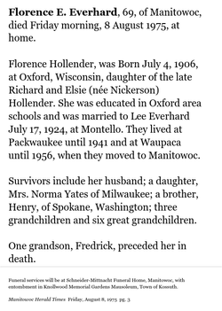 Florence E <I>Hollender</I> Everhard 