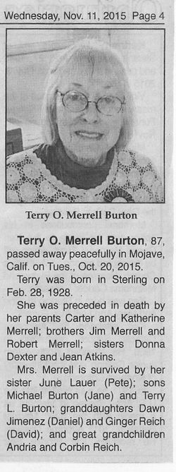 Terry Opal <I>Merrell</I> Burton 