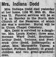 Indiana Isadore <I>Burdett</I> Dodd 