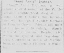 Anna E “Aunt Annie” Brannon 