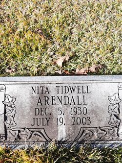 Nita <I>Tidwell</I> Arendall 