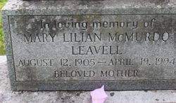 Mary Lilian <I>McMurdo</I> Leavell 