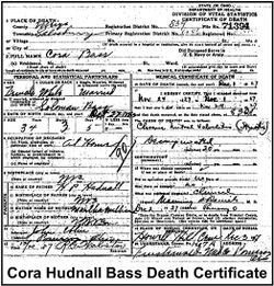 Cora F. <I>Hudnall</I> Bass 
