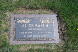 Alice Marie Blanche <I>Bourdon</I> Bakun 