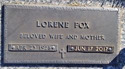 Lorene Elizabeth <I>Buchanan</I> Fox 