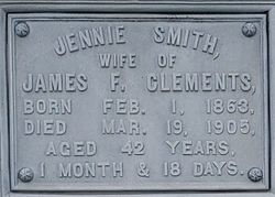 Nancy Jane “Jennie” <I>Smith</I> Clements 