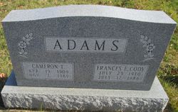 Frances Elizabeth <I>Cody</I> Adams 