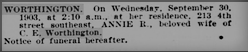 Annie R. <I>Speiden</I> Worthington 