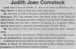 Judith Joan <I>Smith</I> Comstock 