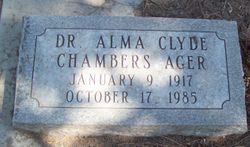 Dr Alma Clyde <I>Chambers</I> Ager 