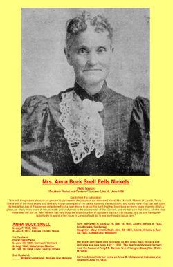Mrs Anna Buck <I>Snell</I> Eells Nickels 