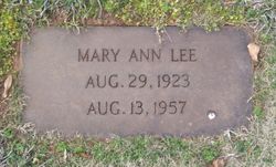 Mary Ann <I>Snyder</I> Lee 