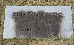 Nina F. <I>Tabor</I> Adams 