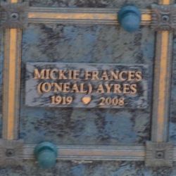 Mrs Mickie Frances <I>O'Neal</I> Ayres 