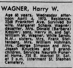Harry W Wagner 