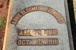 Anna Rodgers “Annie” <I>Bloomfield</I> Benedict 