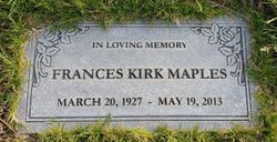 Frances H <I>Kirk</I> Maples 