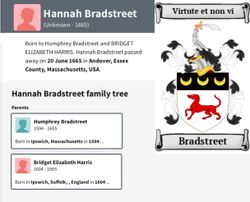 Hannah <I>Bradstreet</I> Rolfe Holt 