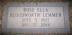 Rose Ella <I>Bloodworth</I> Lemmer 