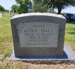 Mary Ann Almira “Myra” <I>Blanton</I> Hall 