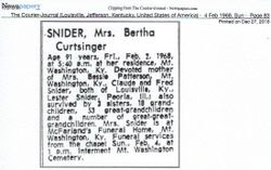 Bertha Ann <I>Curtsinger</I> Snider 