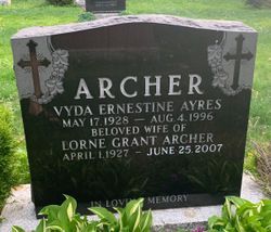 Vyda Ernestine <I>Ayres</I> Archer 