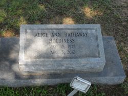 Alice Ann <I>Hathaway</I> Holdiness 