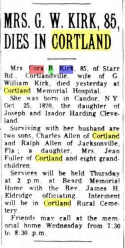 Cora B. <I>Cleveland</I> Kirk 