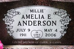 Amelia Ernestine “Millie” <I>Feldt</I> Anderson 