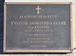 Yvonne Dorothea <I>Zanker</I> Eltze 