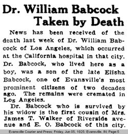 Dr William Davidson Babcock 
