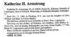 Katherine H <I>Hanley</I> Armstrong 