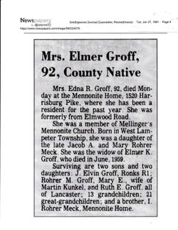 Edna R <I>Meck</I> Groff 