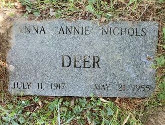 Anna “Annie” <I>Nichols</I> Deer 