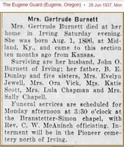Gertrude <I>Dunlap</I> Burnett 