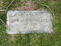 Edith Shaw <I>Barbee</I> Estes 