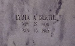Lydia A <I>Gueldner</I> Bertie 