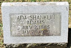 Mrs Ada Bell <I>Shanklin</I> Adams 