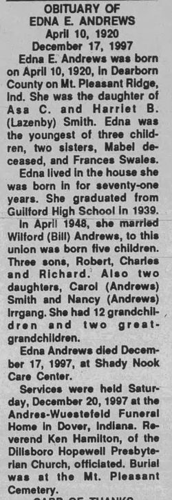 Edna Elizabeth <I>Smith</I> Andrews 