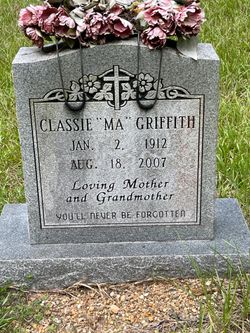 Classie Jane “Ma” <I>Chisolm</I> Griffith 