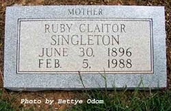 Ruby Lee <I>Claitor</I> Singleton 