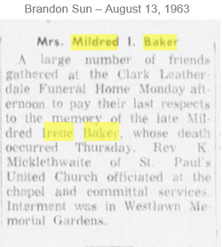 Mildred Irene <I>Mathieson</I> Baker 