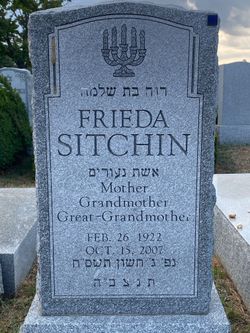 Mrs Frieda Rina <I>Regenbaum</I> Sitchin 