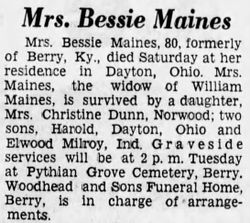 Bessie <I>Taylor</I> Maines 