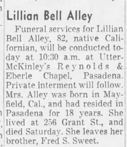 Lillian <I>Bell</I> Alley 