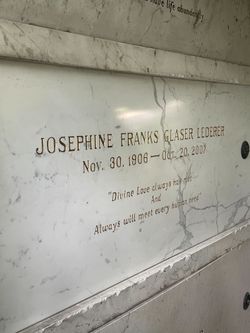 Josephine <I>Franks</I> Glaser Lederer 