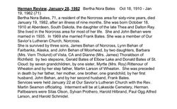 Bertha Nora <I>Behan</I> Bates 