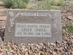 Nellie Martha <I>Thomas</I> Davis 